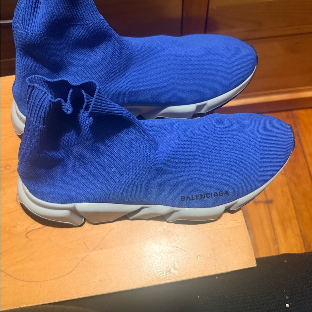 Balenciaga Royal Blue Knit Sneakers